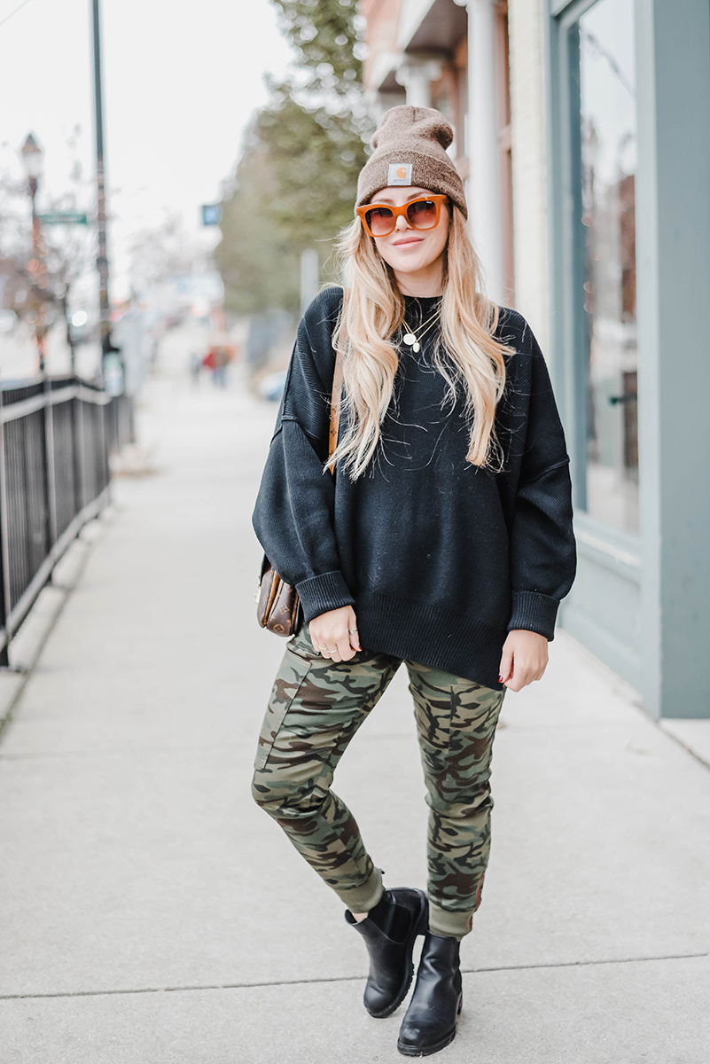 camo pants winter outfit